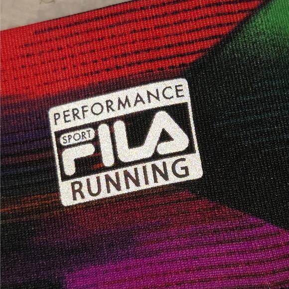 🎄 FILA Sport EUC Running Performance leggings Medium pink green blue Red Black - Picture 6 of 15